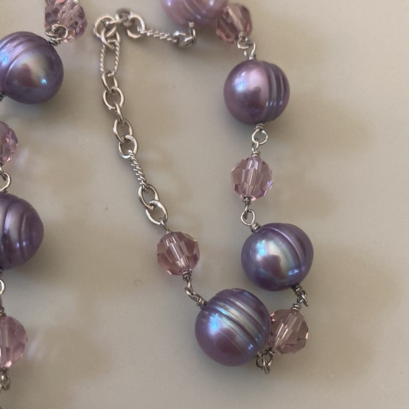 Honora Cultured Pearl and Swarovski crystal necklace - Picture 3 of 5
